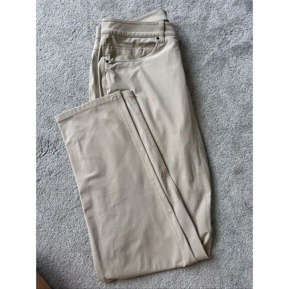 NWOT LULULEMON classic fit 5 pocket pant khaki, $128 Sz 33 E50 - Picture 2 of 7